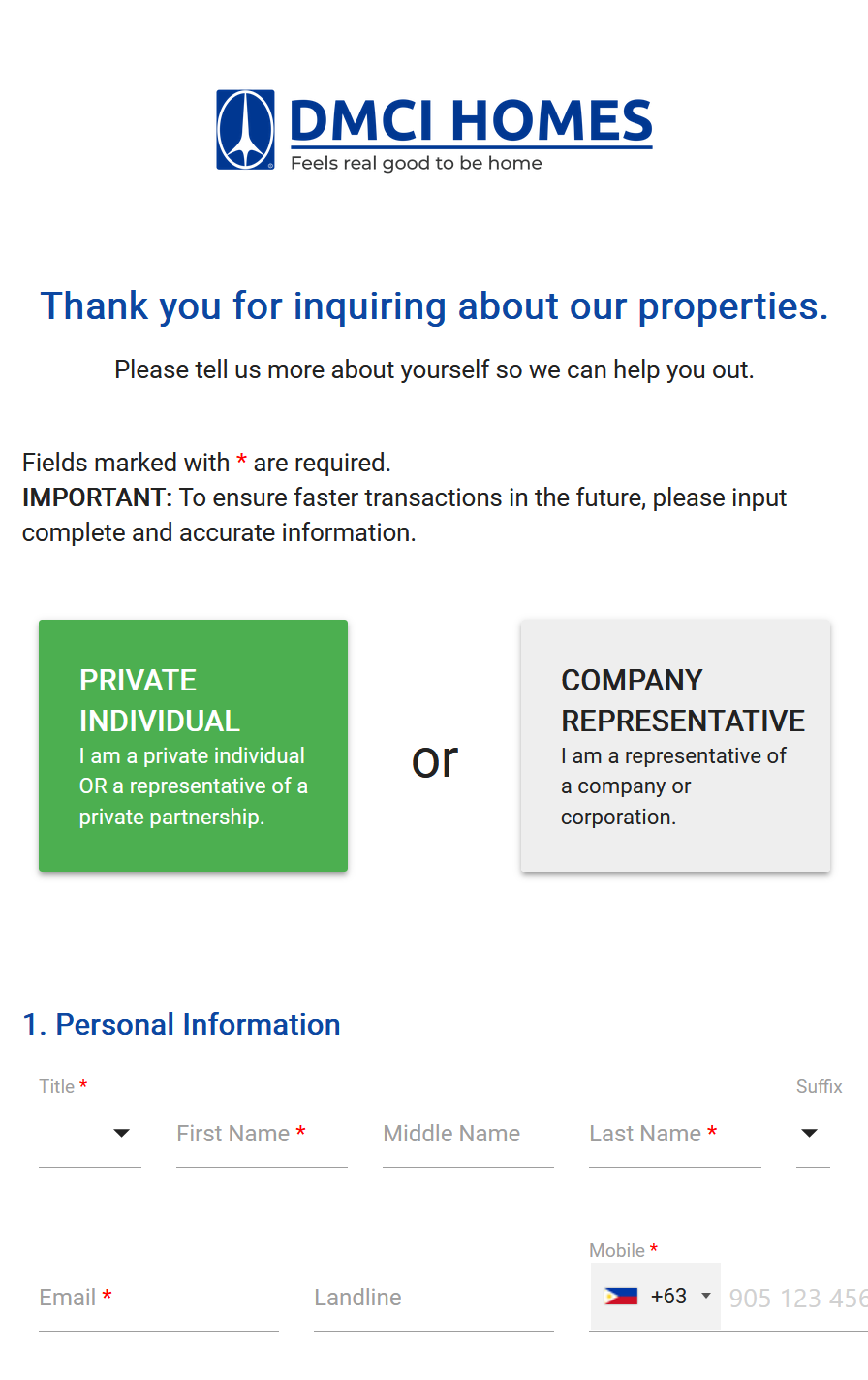 client registraion form